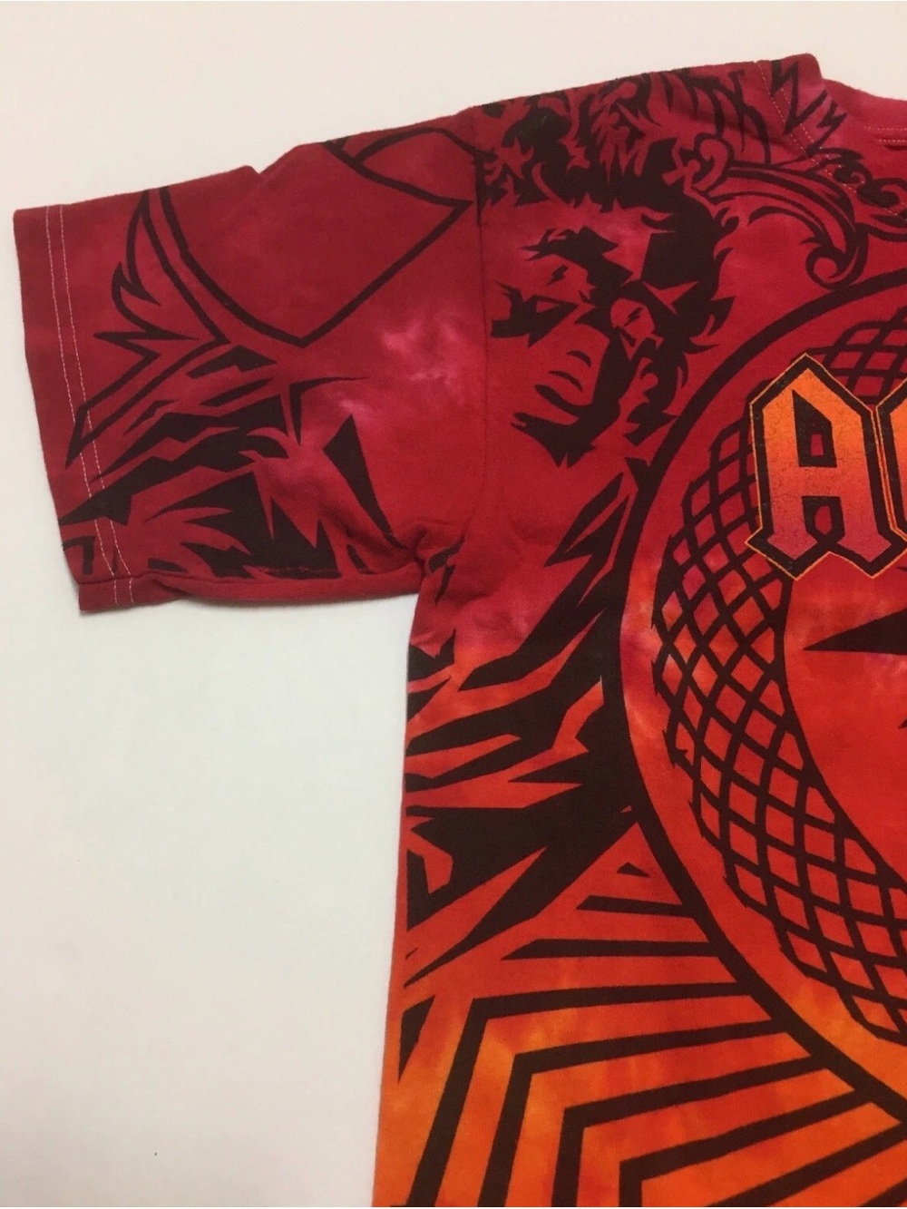 ACDC Black Ice T-Shirt World Tour 2009 Tie-Dye Size Medium AOP Rock Tee - Picture 4 of 12